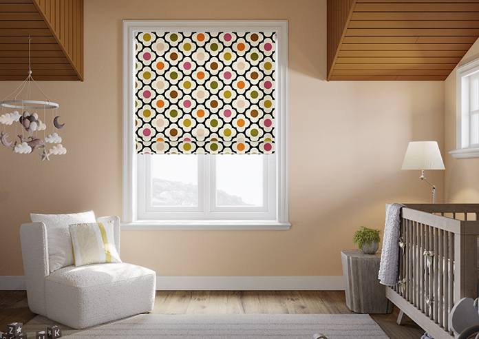 Orla Kiely Spot Flower, Red Multi - Roman Blind - Image 3